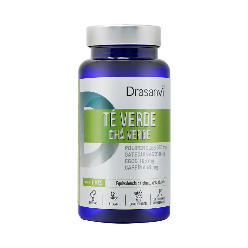 Drasanvi Green Tea 60 Capsules Nutrabasicos Drasanvi Bottle