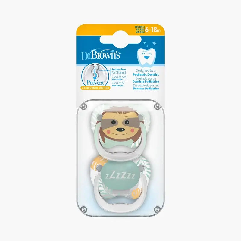 Brown's Prevent Classic Animal Faces Sucette T2 6-18 Months - Girl