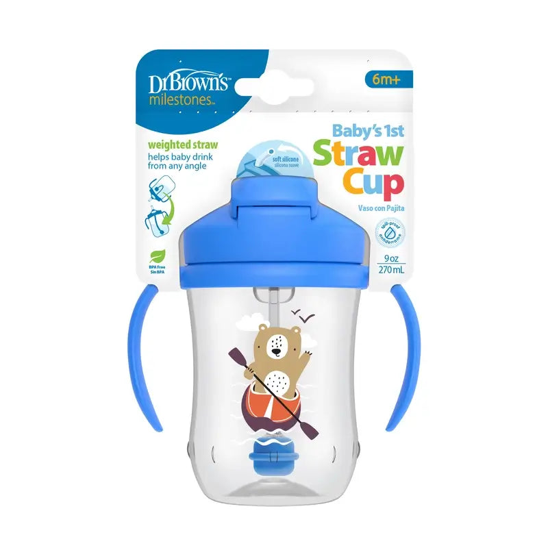 Dr.Brown's My First Cup With Straw Blue Bear , 270 ml