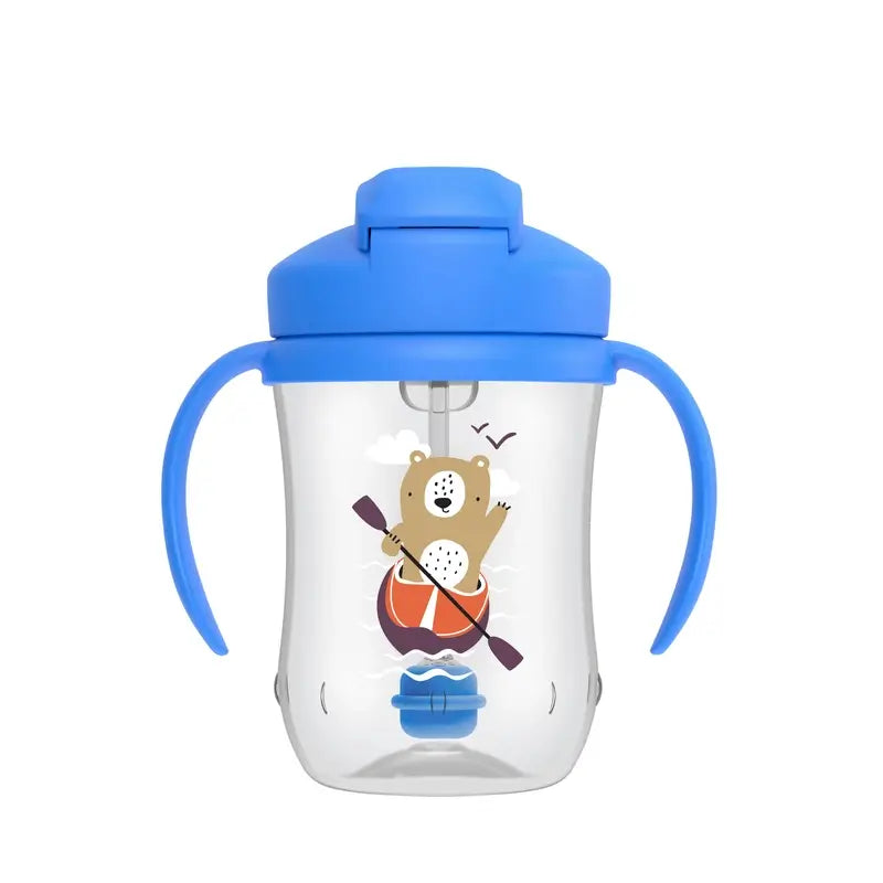 My First Cup With Straw Blue Bear de Dr. Brown's, 270 ml