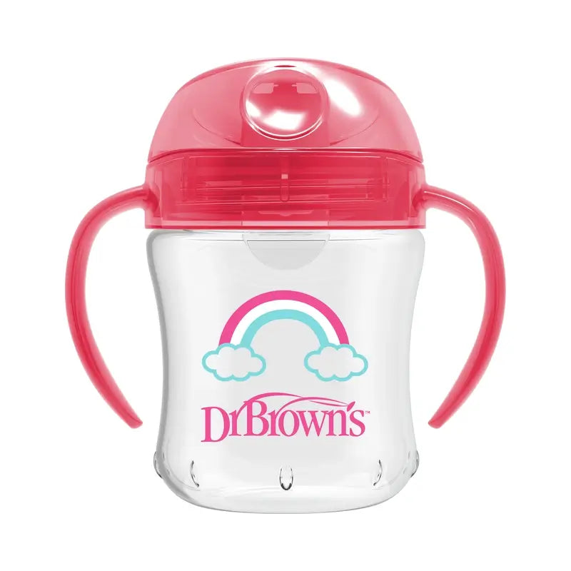 Dr. Brown's Rainbow Pink Soft Mouthpiece Transition Tumbler, 180 ml