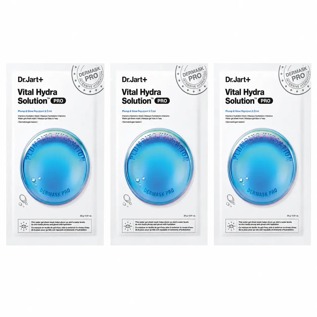 Dr. Jart+ Dermask Vital Hydra Solution Pro Moisturising Face Mask, 26 Gr , pack 3
