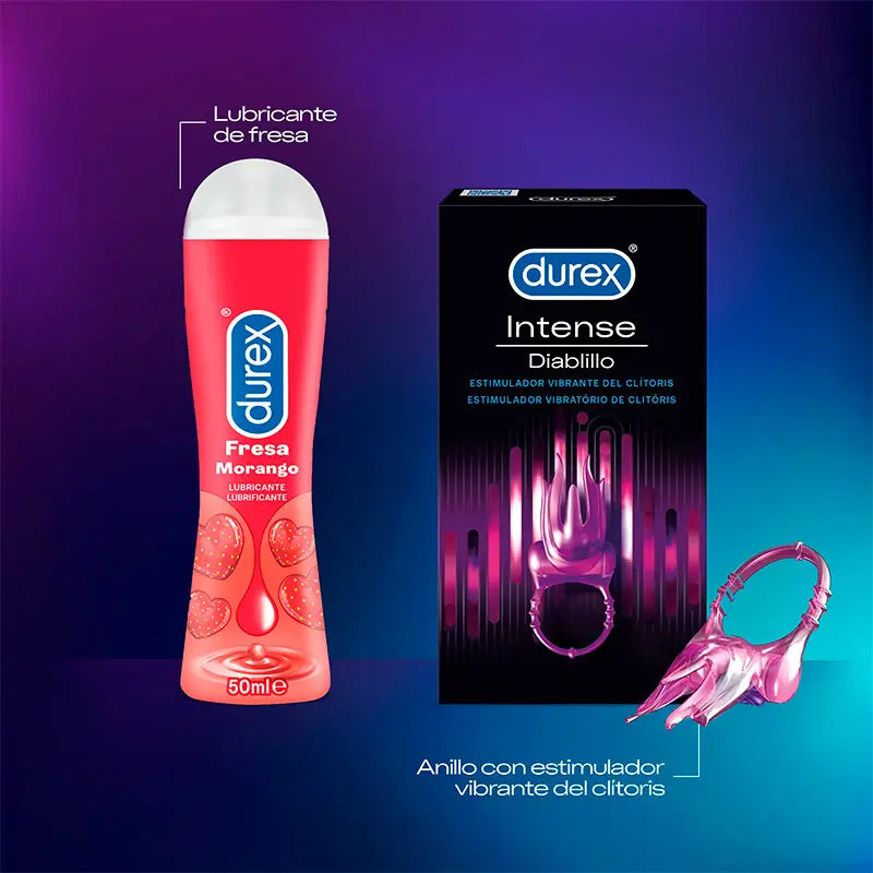 Durex Pack Lubrifiant Saveur Fraise + Anneau Vibrant Intense Orgasmic