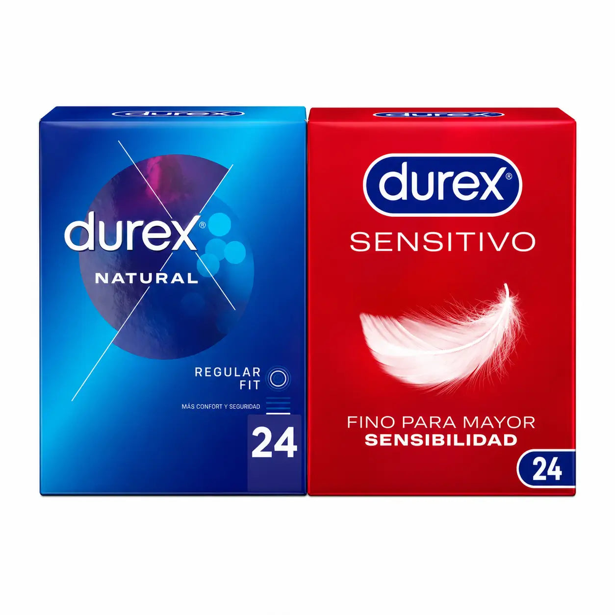 Durex Natural Plus Condoms Pack, 24 unités + Sensitive Soft, 24 unités