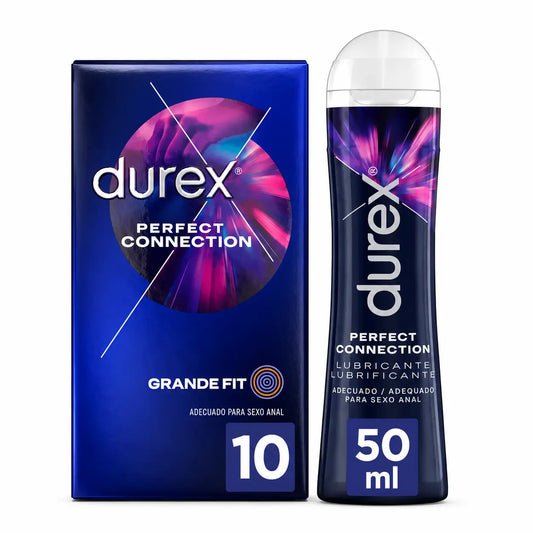 Durex Perfect Connection Paquet de 12 préservatifs + Lubrifiant 100 ml