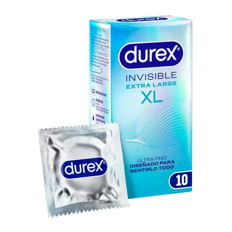 Durex Invisible XL Ultra Thin, 10 Condoms size XL