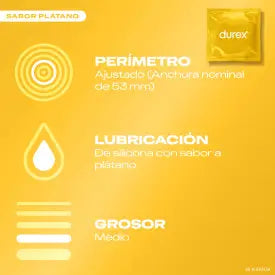 Durex Préservatifs Saboreame avec arômes fruités - Fraise, Banane, Orange et Pomme 12 unités