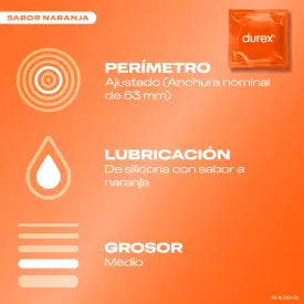 Durex Préservatifs Saboreame avec arômes fruités - Fraise, Banane, Orange et Pomme 12 unités