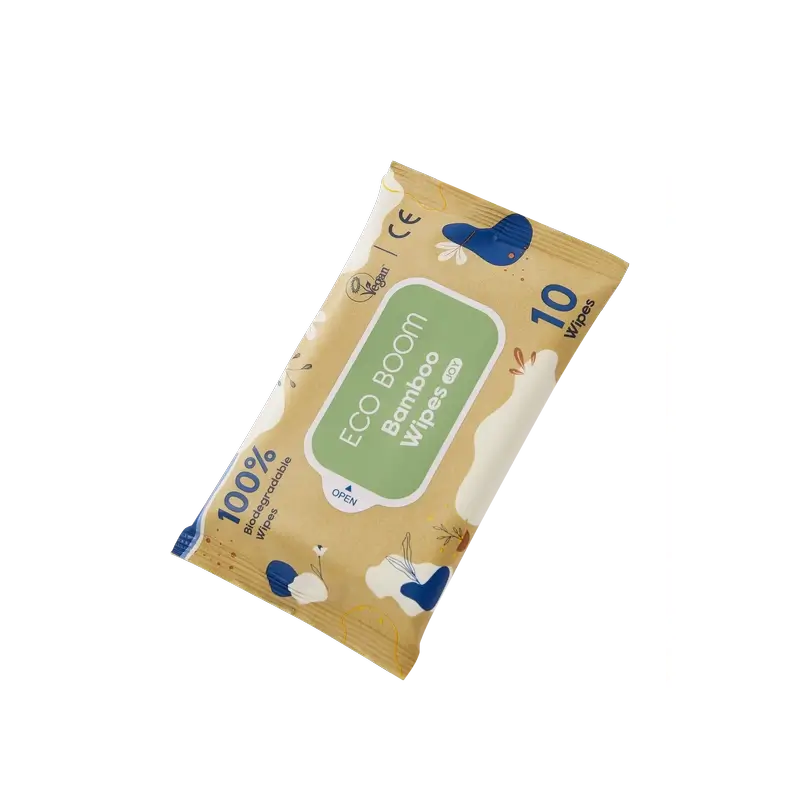 Eco Boom 100% Natural Bamboo Wipes Pack, 10 pcs.