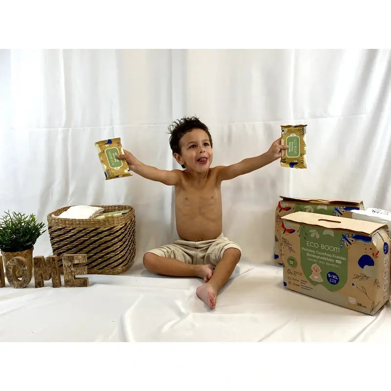 Eco Boom 100% Natural Bamboo Wipes Pack, 10 pcs.