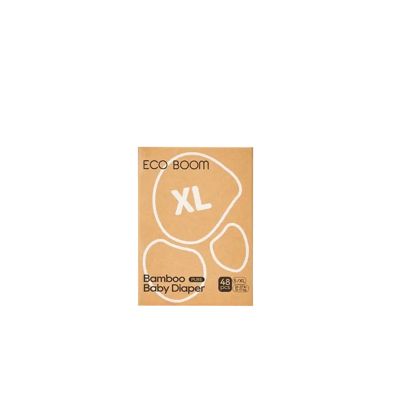 Couches ECOBOOM PURE 100% naturelles en bambou - Taille 5/XL (12-17 kg) - 48 pcs.