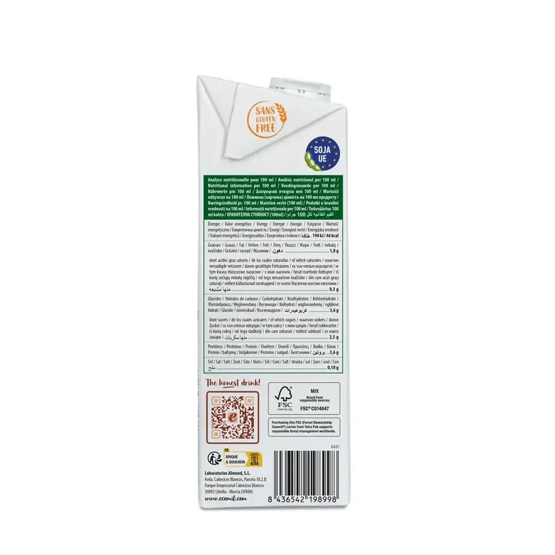 Ecomil Organic Soya Barista Vegetable Drinks, 1 litre