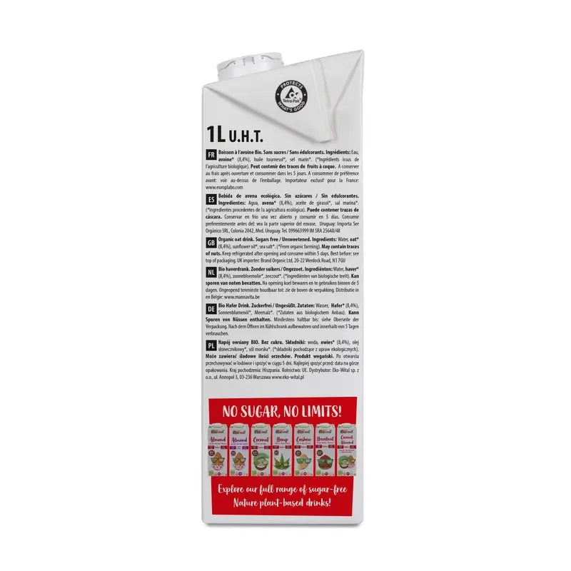 Ecomil Avoine Nature Sans Sucre Bio , 1 l