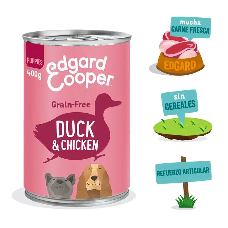 Edgard & Cooper Alimentation humide pour chiots 6x400g Canard & Poulet