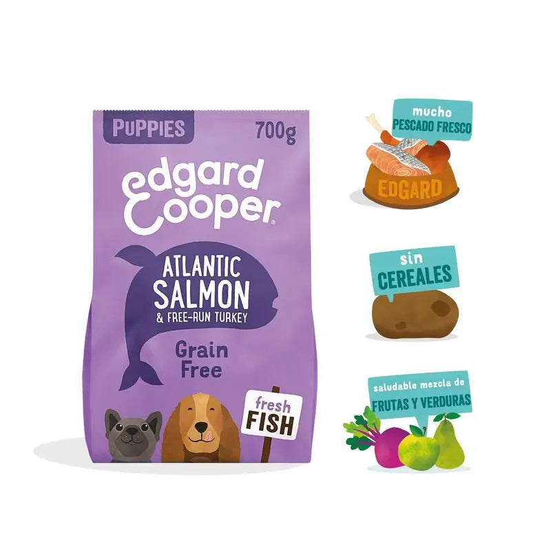Nourriture pour chiots Edgard & Cooper 700g Saumon frais de l'Atlantique