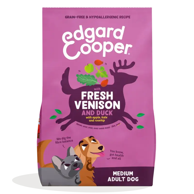 Edgard & Cooper Medium Adult Dog Food With Fresh Venison & Duck , 2.5 kg