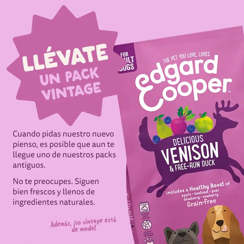 Edgard & Cooper Medium Adult Dog Food With Fresh Venison & Duck , 2.5 kg
