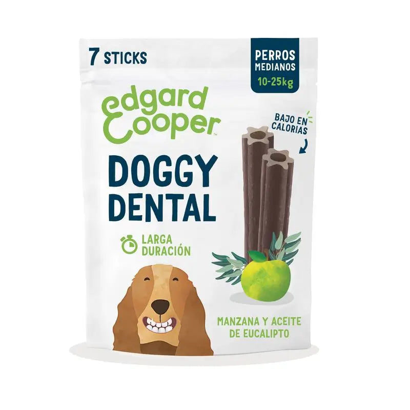 Edgard & Cooper Dental Snack for Adult Dogs 8x175g Apple & Eucalyptus Medium
