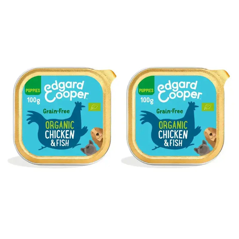 Edgard & Cooper Wet Puppy Food 17X100G Organic Chicken & Fish, Pack Of 2