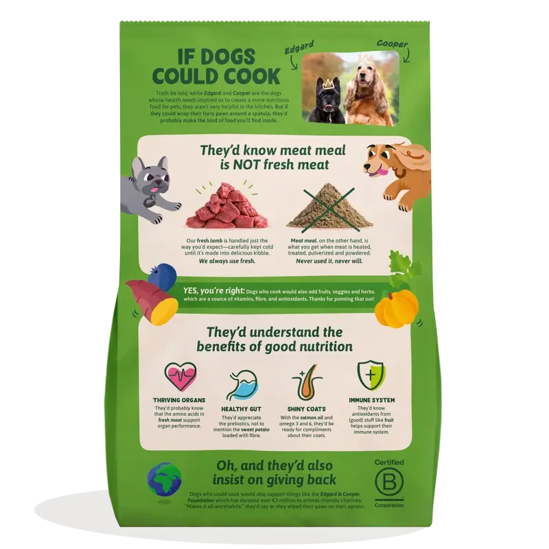 Edgard & Cooper Medium Adult Dog Food With Fresh Lamb , 1 kg