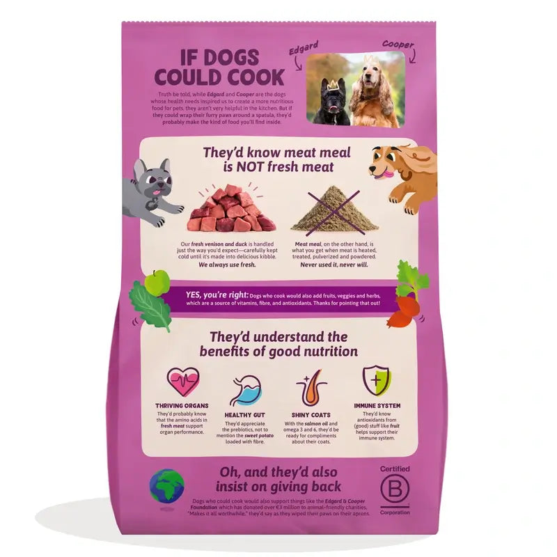 Edgard & Cooper Croquettes pour chiens miniatures adultes avec venaison et canard frais, 3 kg