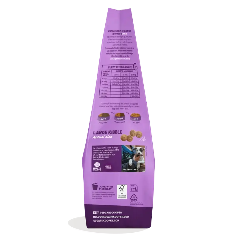 Edgard & Cooper Large Puppy Food With Fresh Salmon & Turkey , 12 kg