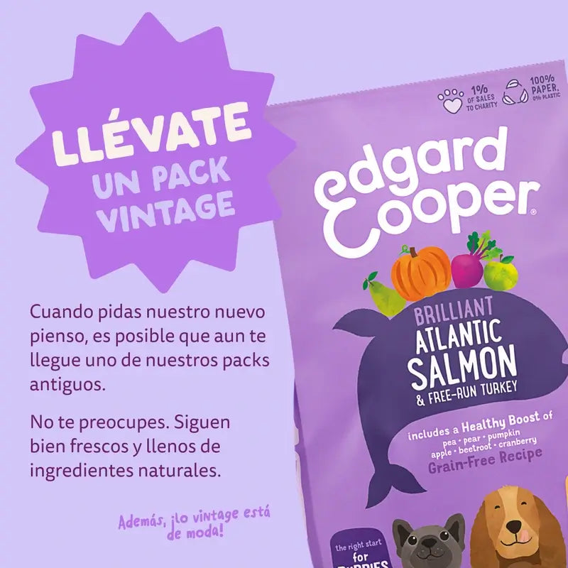 Edgard & Cooper Large Puppy Food With Fresh Salmon & Turkey , 12 kg