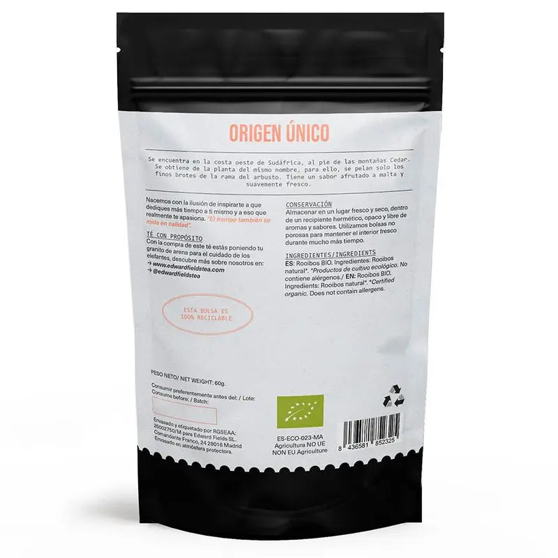 Edward Fields Tea Organic Rooibos Infusion Bulk 25 Cups Tea Tea Tea Tea , 60 grammes