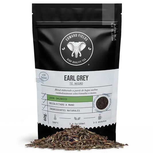 Edward Fields Tea Black Tea Earl Grey Organic Tea Bulk 30 Cups , 60 grams
