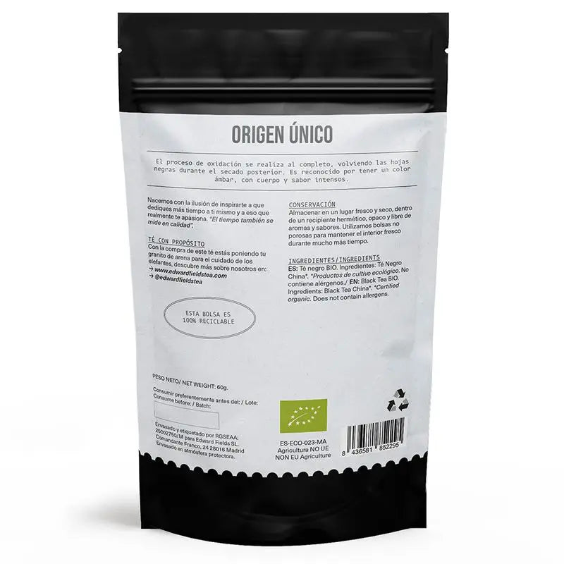 Edward Fields Tea Thé noir biologique en vrac 30 tasses , 60 grammes