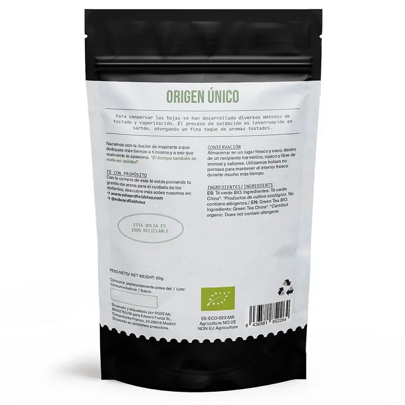 Edward Fields Tea Thé vert biologique en vrac 30 tasses , 60 grammes