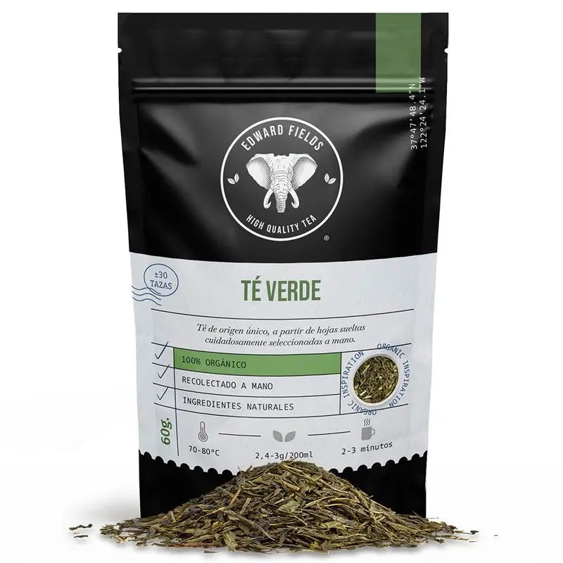 Edward Fields Tea Organic Green Tea Bulk 30 Cups , 60 grams