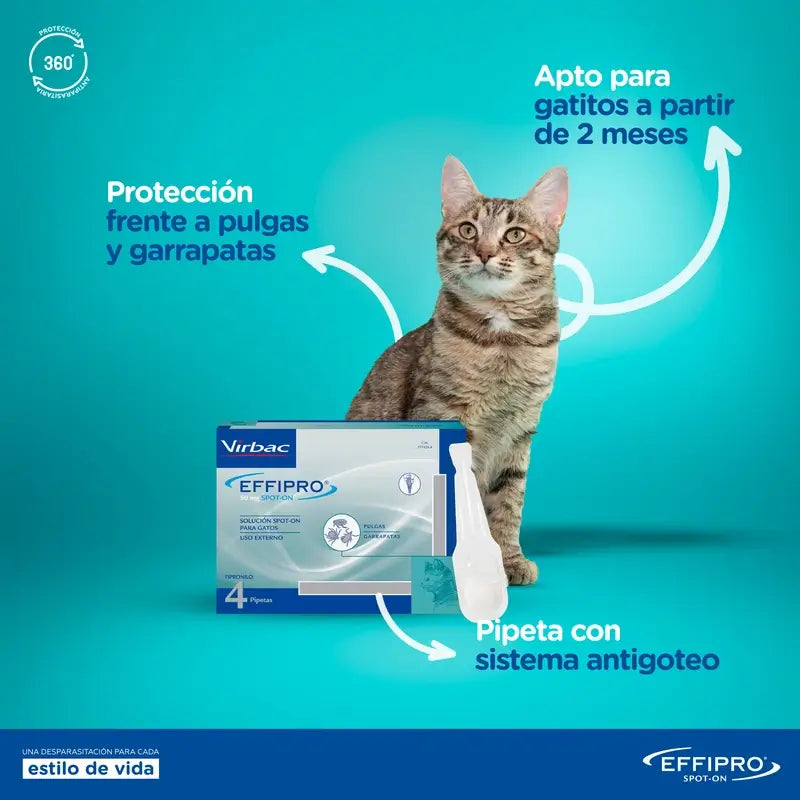 Effipro 50 Mg Spot-On Chats, 4 Pipettes