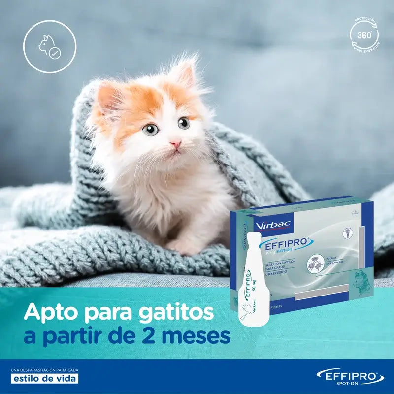 Effipro 50 Mg Spot-On Chats, 4 Pipettes