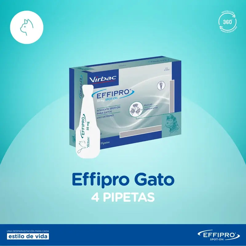 Effipro 50 Mg Spot-On Chats, 4 Pipettes