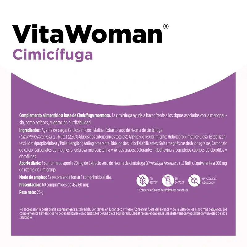 Eladiet Vita Woman Actée à grappes noires 60 comprimés
