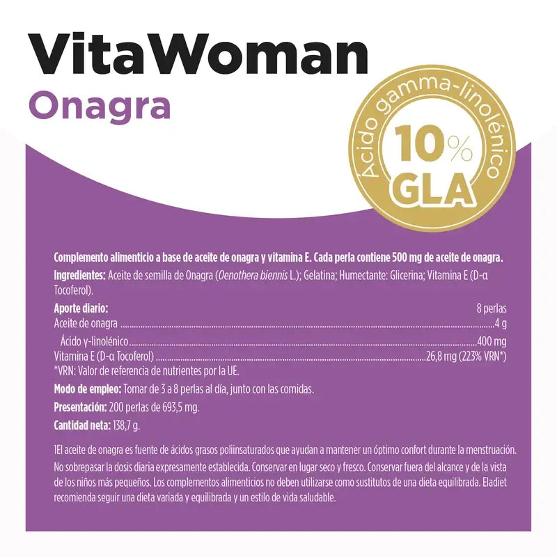 Eladiet Vitawoman Onagre, 200 perles