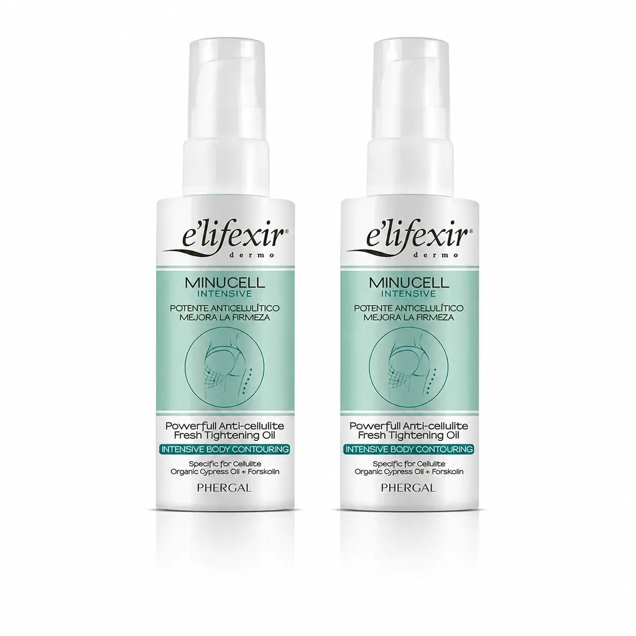 Elifexir Minucell Intensive Anti-Cellulite Huile Minceur et Raffermissante 100Ml, pack 2