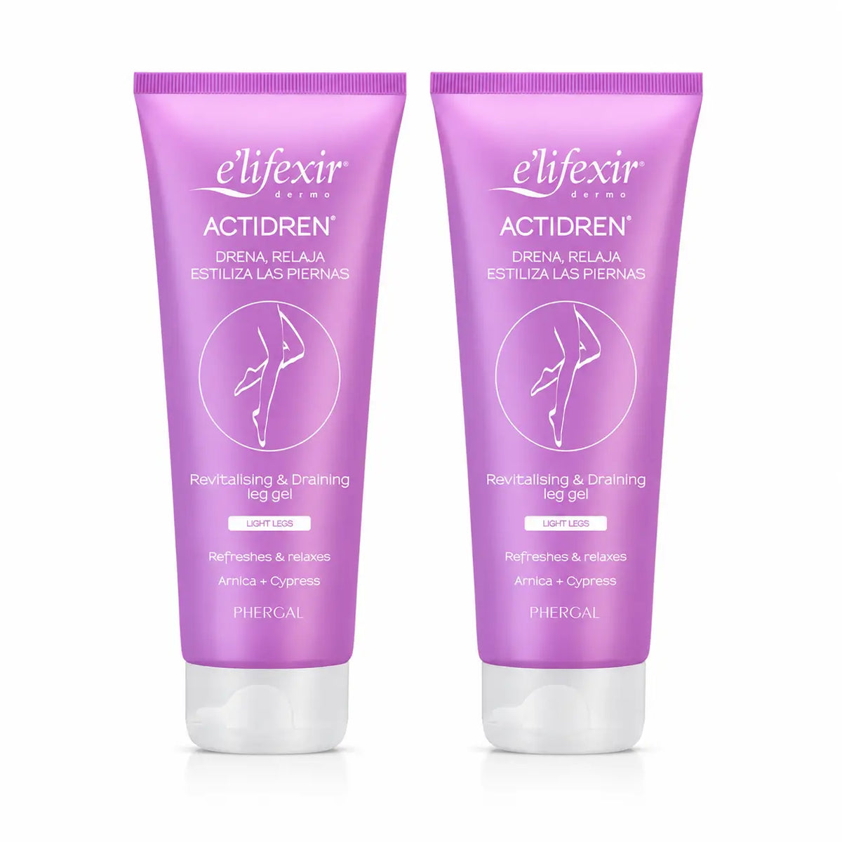 Elifexir Actidren Relaxing Draining Gel Cream for Tired Legs 200ml, pack 2