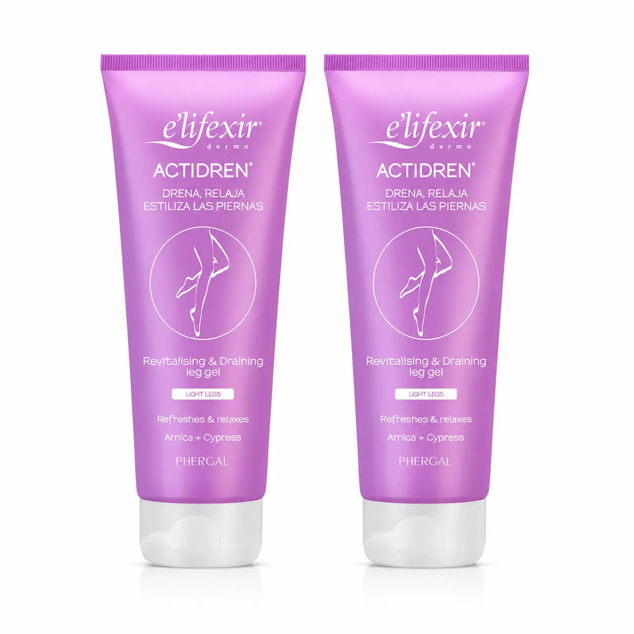 Elifexir Actidren Relaxing Draining Gel Cream for Tired Legs 200ml, pack 2