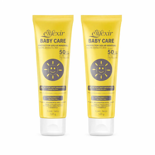 Elifexir Baby Care Mineral Sun Cream Protection Spf+50 Sensitive Skin 100Ml, pack 2