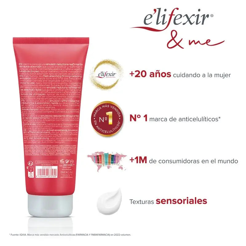 Elifexir Ventre Plat Crème raffermissante pour le ventre 200Ml