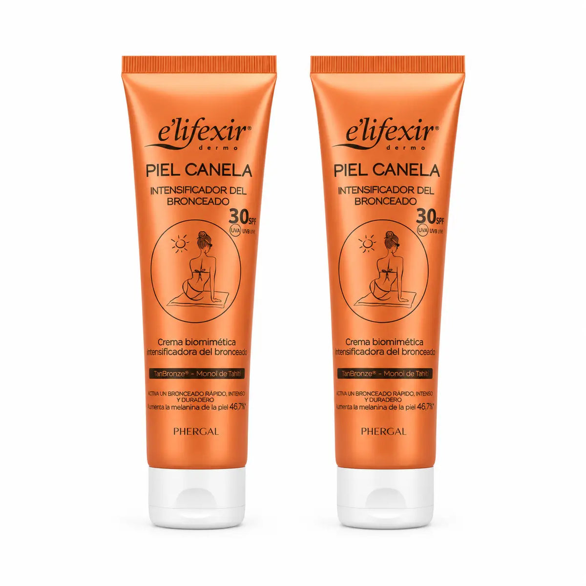 Elifexir Cinnamon Skin Cream Spf30 Tanning Accelerator Gel Sunscreen 150Ml, pack 2