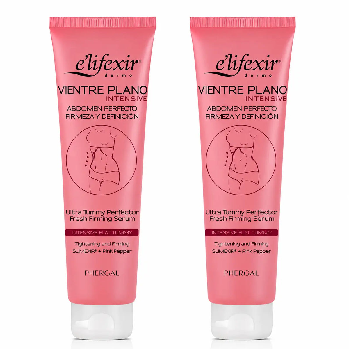 Elifexir Flat Belly Serum Intensive Reducer Abdomen Firming Fat Burning Serum 150Ml, pack 2