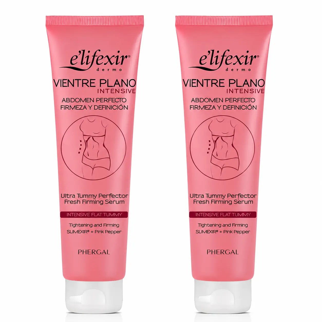 Elifexir Flat Belly Serum Intensive Reducer Abdomen Firming Fat Burning Serum 150Ml, pack 2