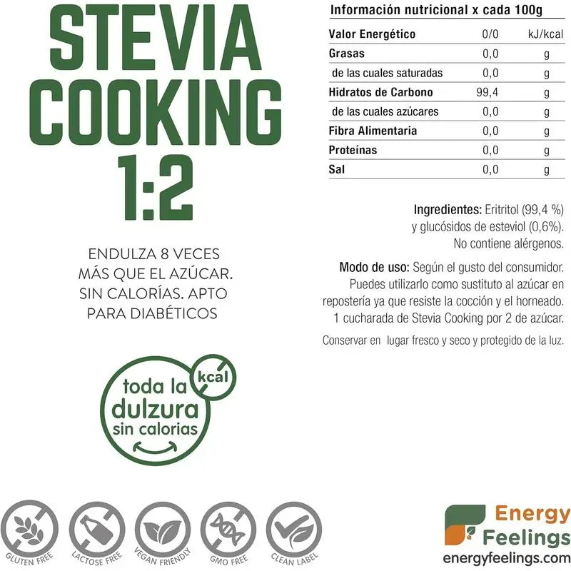 Energie Sentiments Stevia Cuisson 1:2 200Gr. Vegan Sg**