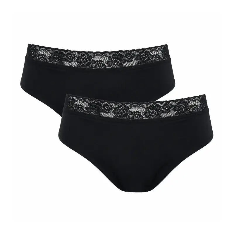 Enna Menstrual Panty Floral Classic Day - Heavy Flow, Size L, Black, Pack 2 Units