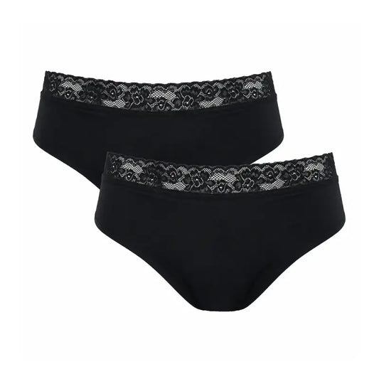 Enna Menstrual Panty Floral Classic Day - Heavy Flow, Size L, Black, Pack 2 Units