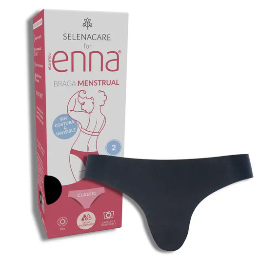 Enna Menstrual Panty Free Cut Medium Flow Day Size 2, Black