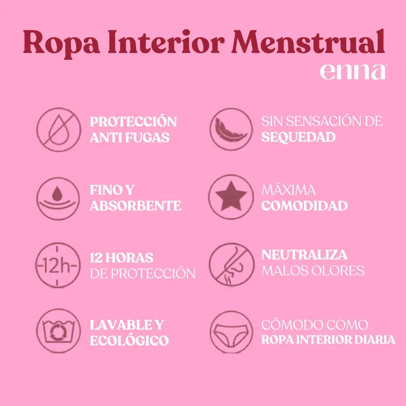 Enna Menstrual Panty Modern Hipster - Heavy Flow, Taille XL